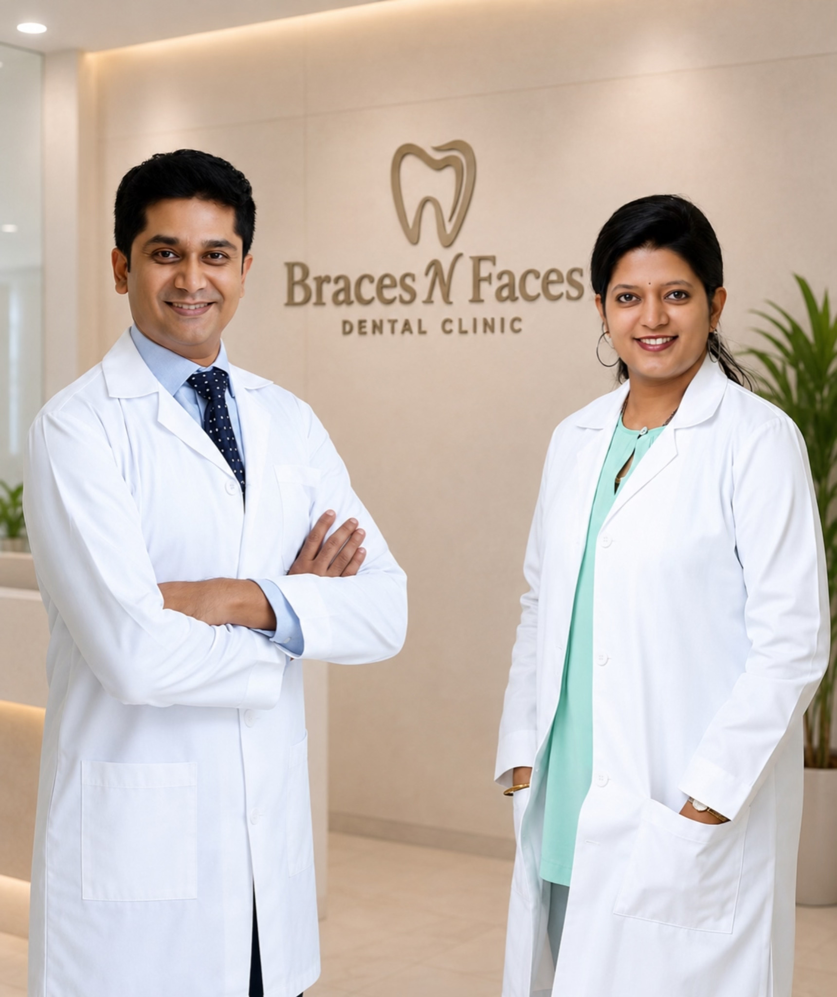 Dr. Roopak Mathew David and Dr. Beena Roopak - Braces N Faces Dental Clinic